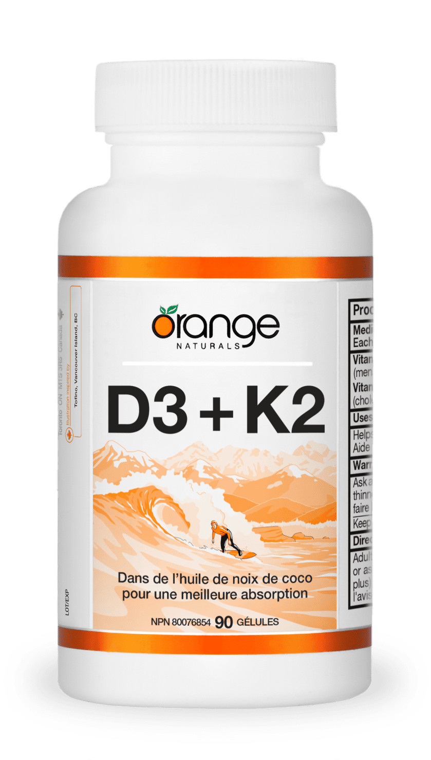 D3 + K2 gélules - huile de noix de coco biologique