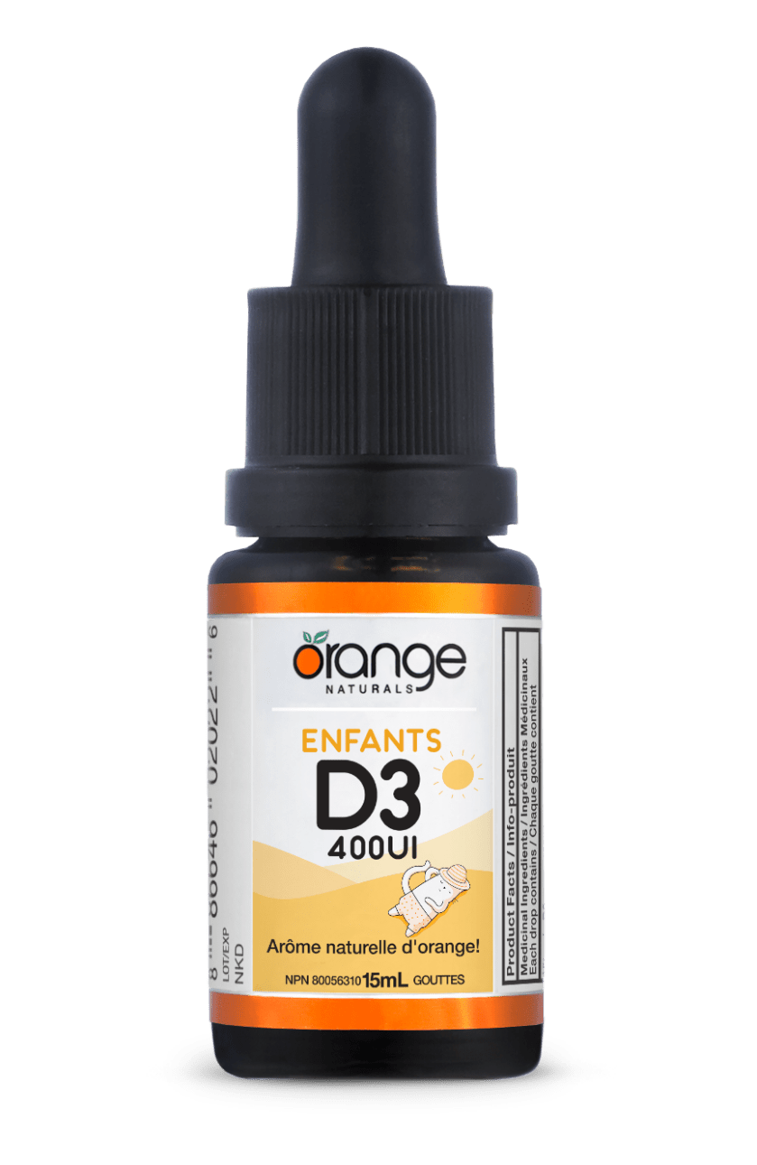 Enfants D3 en gouttes 400UI - saveur d'orange
