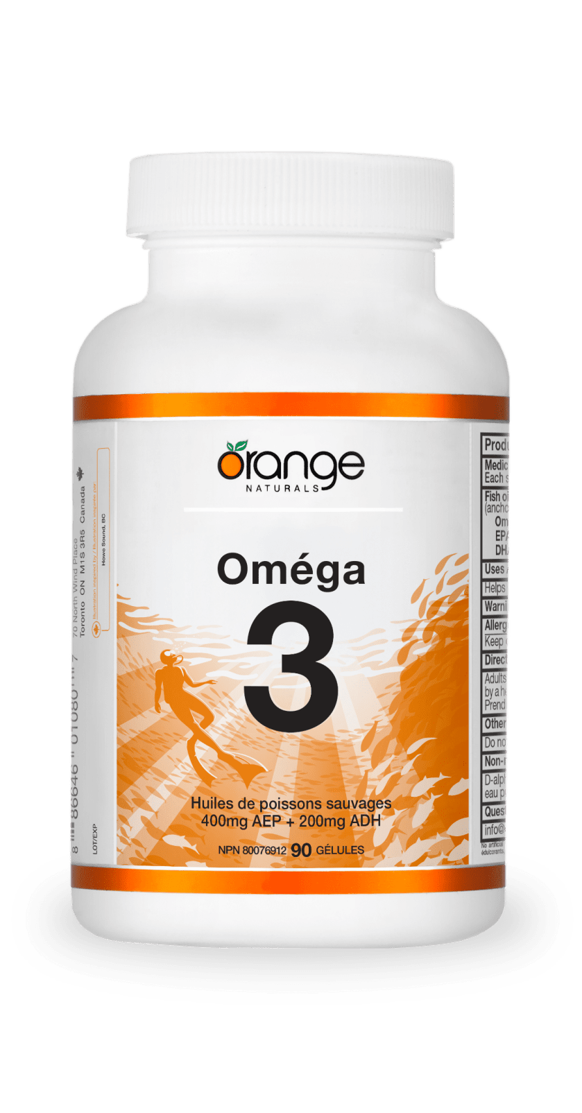 Huile de poisson oméga-3 400/200mg